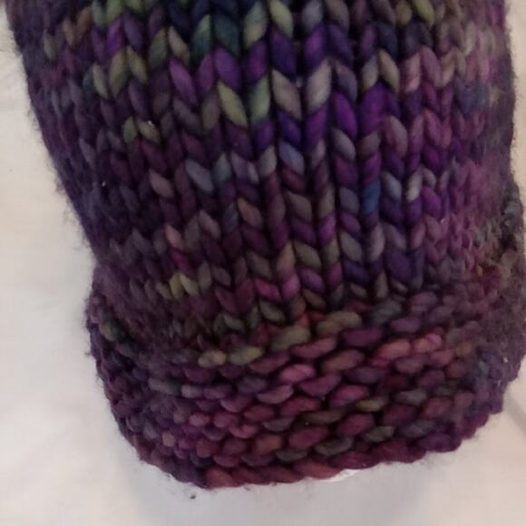 Chunky Knit Purple Beanie,Winter,Snow - Picture 2 of 5